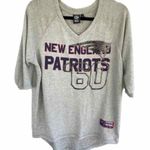 NFL Team Apparel New England Patriots Beaded Short Sleeve Gray Shirt Photo 0