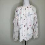 Saint Tropez West St. Tropez West Pink Floral Silk Blouse Ruffle Sleeve Sz Small Photo 1