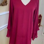 Lulus Lulu’s Get A Glimpse Plum Bell Sleeve Shift Dress Photo 0
