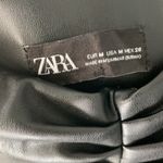 ZARA  Black Skinny Faux Leather Pants with zipper ankle detail Size Medium Photo 5