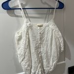 Listicle White Cropped Ruffled Camisole Photo 0
