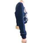 Aéropostale Argyle Cropped Cardigan XL Navy Blue Preppy Knit Button Front Photo 2