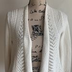 Anthropologie  Rosie Neira Nansen Pointelle Knit Cream Cardigan Sz XS Photo 5