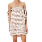 Tularosa  Women’s Size S Perry Ivory Paisley Print Shift Strapless Mini Dress Photo 2