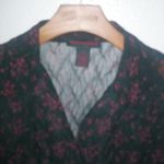 Gloria Vanderbilt  8 Boho Sexy Black Lace Collared Long Sleeved Button Down Top Photo 6