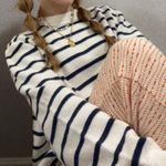 ZARA  // cream & orange jacquard knit pull on straight leg pants Photo 3
