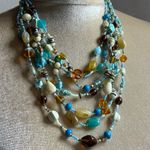 Mix gemstones sea glass Beaded layered Necklace Blue Photo 7