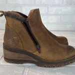 Bullboxer Dorian Ankle Boots Womens 10 Brown Leather Chelsea Wedge Zipper Grunge Photo 2