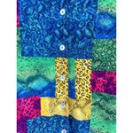 A8 VTG Teddi Womens Small Patchwork Snake Leopard Print Button Up Shirt Top Green Size undefined Photo 5