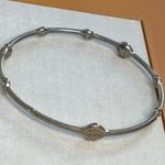 Silver-Tone Lia Sophia Bangle Bracelet With Faux Diamond Accents Photo 8