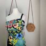 Cache Hawaiian Floral Palm Tree Maxi Dress, Size Small Photo 1