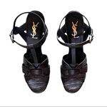 Saint Laurent NEW 105 Tribute Croc Embossed 39 Ultra Grey Photo 1