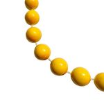 Vintage Yellow Pink Round Beaded Necklace 24" Swirls Boho Spring Easter Summer Photo 2