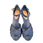 Tommy Hilfiger Women's Blue Wedge Sandals Size 8.5 Espadrille Mid Heel Photo 1