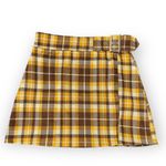 Jolie & Joy by FCT Yellow/Brown Retro Y2K Plaid Mini Skirt with Belt NWT Yellow Size L Photo 2
