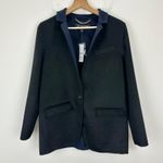 J.Crew  Leighton Blazer Jacket Double Faced Wool Blend Relaxed Black US 0 NWT Photo 9