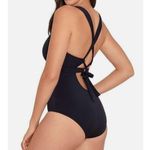 Skinny Dippers Black Wave Length Lace Up One Piece Swimsuit Size Small NWOT Photo 1