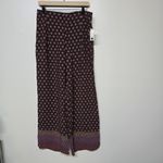 Anthropologie Womens Marsden Wide Leg Pants Size 10 Graphic Abstract Maroon Boho Photo 1