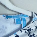 Draper James  Printed Denim Popover Top Floral Size 12 Short Sleeve Preppy Photo 3