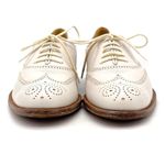 Gravati Garys Ivory White Leather Wingtip Oxford Shoes Size 7.5 Italian Brogues Photo 8