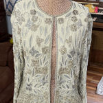 Papell Boutique  Beaded Elegant Gray Silk Jacket Photo 0