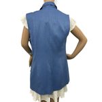 Liz Claiborne RARE VINTAGE 90s COSMETICS Vest Women’s Size 8 Blue Full Zip Photo 7