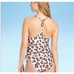 Kona Sol Kona‎ Sol Leopard Print One Piece Swimsuit Adjustable Ruched Sides Size L Photo 1