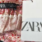 ZARA  Linen Blend Paisley Floral Printed Pull On Wide Leg Trousers Size L NEW Photo 5