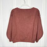J.Crew Point Sur Boxy Pointelle Cable Knit Pullover Sweater Drop Shoulder Mauve Photo 10