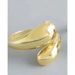 Boutique NEW Chunky Yellow Gold Plated Sterling Silver Open Wrap‎ Band Ring, Adjustable Photo 13