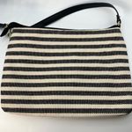 Juicy Couture  Striped Canvas Clutch Shoulder Bag Black White Gold Zip 10x7” Logo Photo 3