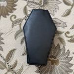 Black Coffin Crossbody Bag Purse Silver Chain Strap Halloween Dark Goth Photo 4