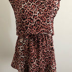 Three Eighty Two  Women's Leopard Print Dress Size S, Short Sleeve Mini Dress NWT Photo 0