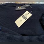 Maeve Anthropologie  Boat Neck Top Textured Long Sleeve Navy Blue Size M NWT Photo 2