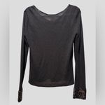 Talbots  Elegant Expresso Brown Women's Top Size M Shimmer Sequins Fancy Stretch Photo 6