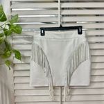 White Fringe Skirt Size L Photo 1