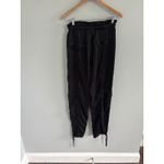 Ganni Black Washed Satin Pocket Pants Size 36 Photo 3