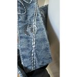 House of Harlow  1960 Blue Floral Embroidered Denim Crop Top Large Square Neck Photo 9