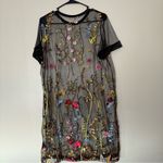 SheIn  Curve Black Dress with Colorful Floral Design Photo 3