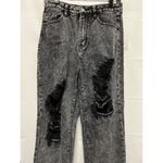 Acid Wash Jeans Women's Size M 29x28.5 High Rise Distressed Skinny‎ Black BRI Photo 2
