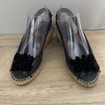 Clarks  Artisan Shoes Women 7 1/2 M Blue Hessian Wedge Sandals Flower Boho Preppy Photo 3