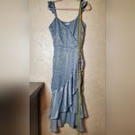 New York & Company Elegant Baby Blue Sleeveless Wrap Madi Dress Size:XXL Photo 5