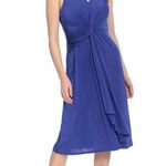 London Times NWT Royal Blue Women's V-Neck Twist Waist Dress Size 4 Photo 0