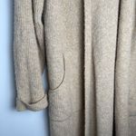 Nap Loungewear Wool Blend Hooded Duster Cardigan Open Front Pockets Tan L Size L Photo 6