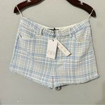 ZARA  Bloggers‎ Favorite Blue Structured Hight Waisted Shorts with Pockets Size L Photo 5