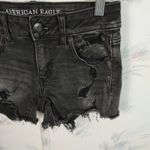 American Eagle Black Midi Jean Shorts Photo 2
