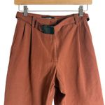 Rachel Comey  Rust Brown Belted Pleated Straight Leg High Rise Pants Size 00 Photo 1