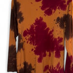 We The Free Free People shirt Tie-Dye Long Sleeve Top Red Brown XS Photo 0