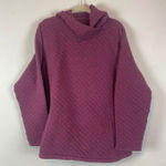 Duluth Trading Co Quilted Funnel Neck Hoodie Pullover Women's 2X Burgundy Fall Purple Photo 0