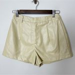 Nasty Gal NWT Faux Leather Star Shorts Beige High Rise Women's Size 2 Photo 3